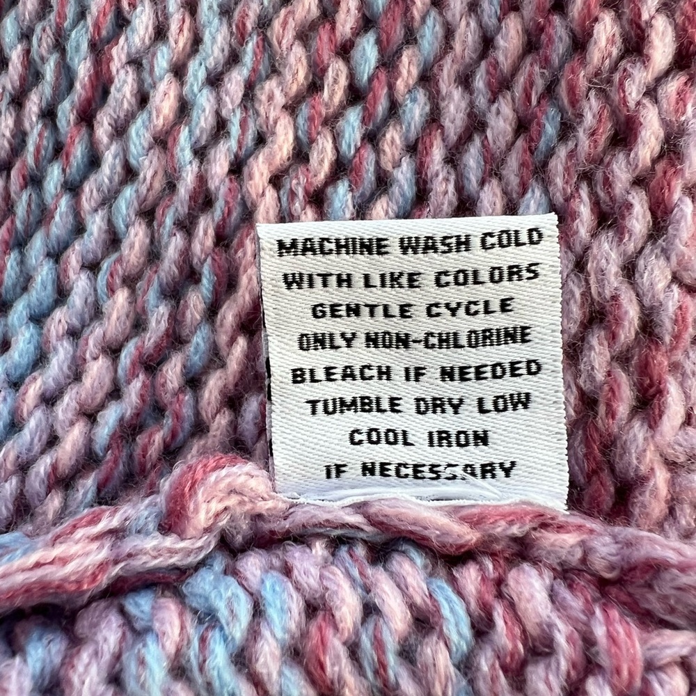 525 America Born in Brooklyn NWT Lace-Up V-Neck Rainbow Marled Knit Sweater, L - Picture 11 of 13